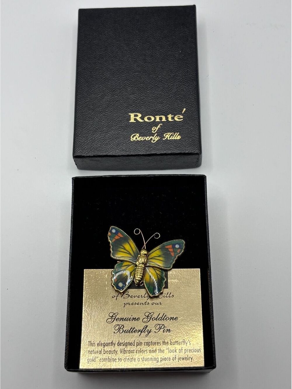 Ronte’ of Beverly Hills Gold Tone Butterfly Brooch Pin
